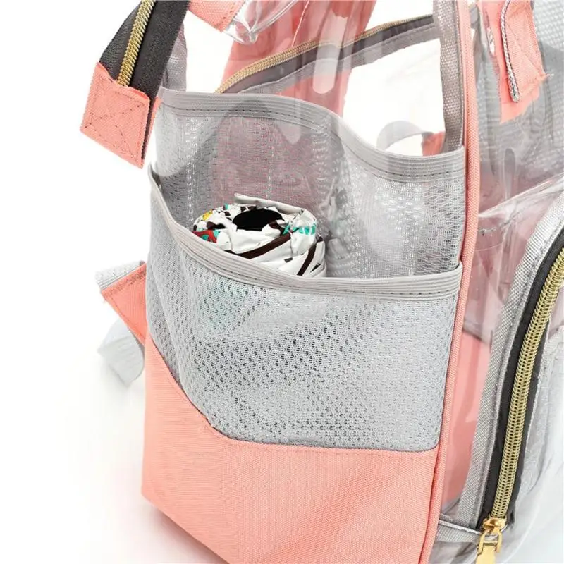 Прозрачные рюкзаки Mommy для путешествий большой, ПВХ подгузник для беременных сумки с ручкой сверху