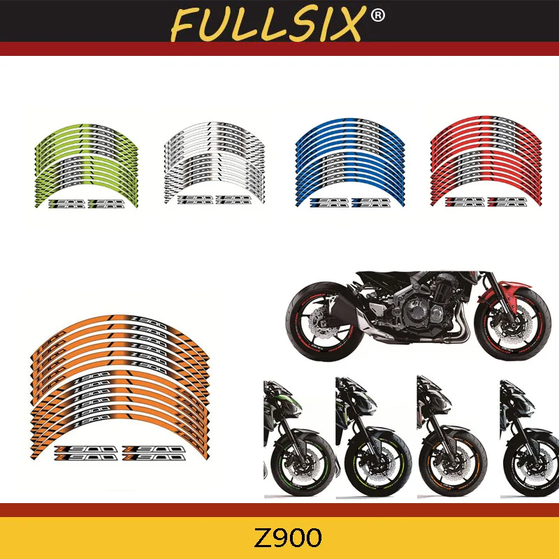 Motorcycle Parts Thick Edge Outer Rim Sticker Stripe Wheel Decals For KAWASAKI Z900 Z 900 17-18