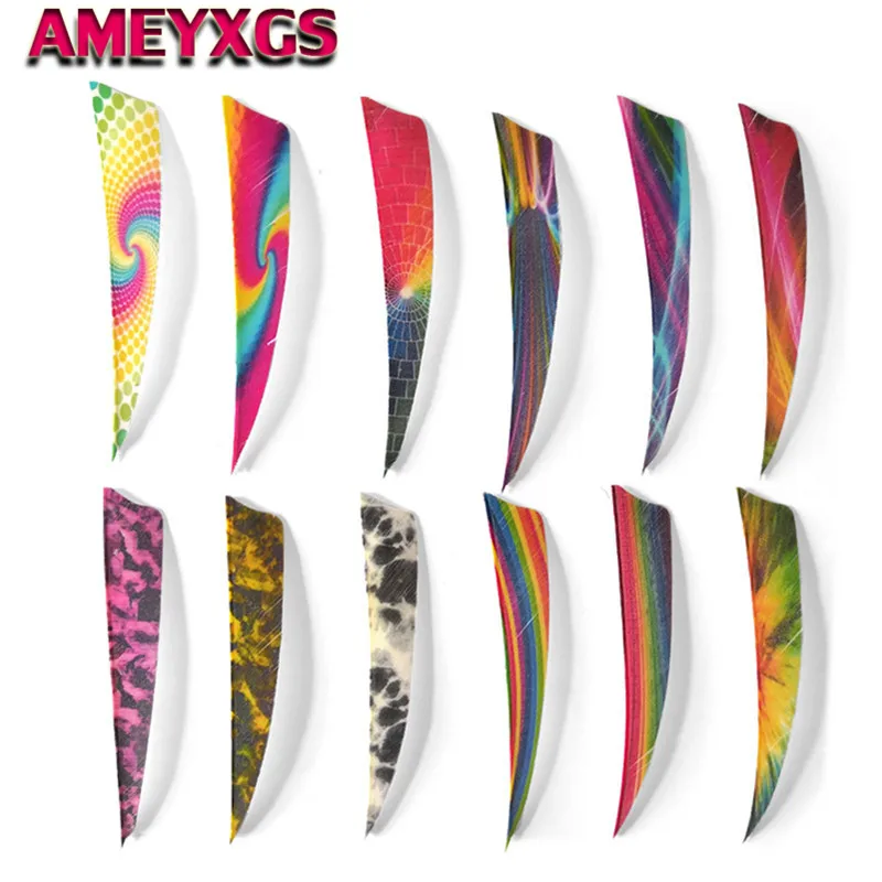 

50pcs 4" Arrow Feather Natural Turkey Fletches Fletching Colorful DIY Tools Vanes For Arrow Shooting Target Hunting Accessories