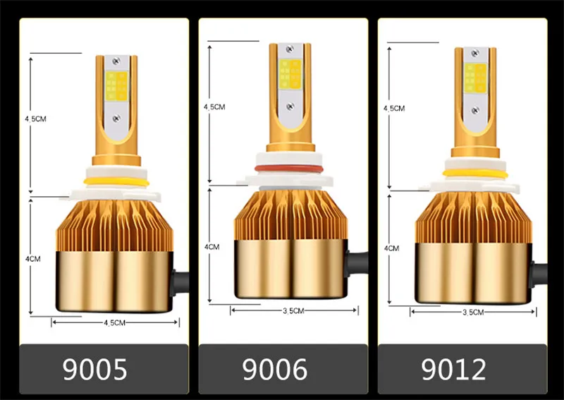 CROSSLEOPARD White Gold Color 12V 10000LM H4 H7 H1 H8 H9 H11 Led Car Headlight 3000K 6000K Dual Color Led Headlamp Auto Bulbs  (13)