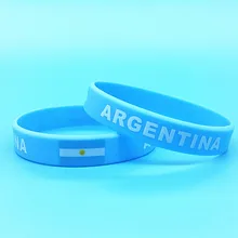 100 шт силиконовый браслет с логотипом Argentin и флагом, спортивные голограммы, браслеты, кантри ID, резиновый ремешок на запястье, подарочные браслеты, Bandera Pulsera