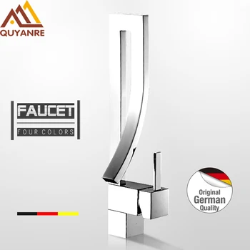 

Quyanre Square Chrome Orange Basin Sink Faucet Torneira Banheiro Single Handle Mixer Tap Bathroom Basin Vessel Sink Faucet