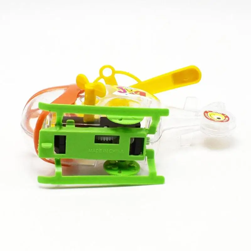 Children Kid Plastic Helicopter Toy Mini Transparent Winding Chain Plane Fun Toy