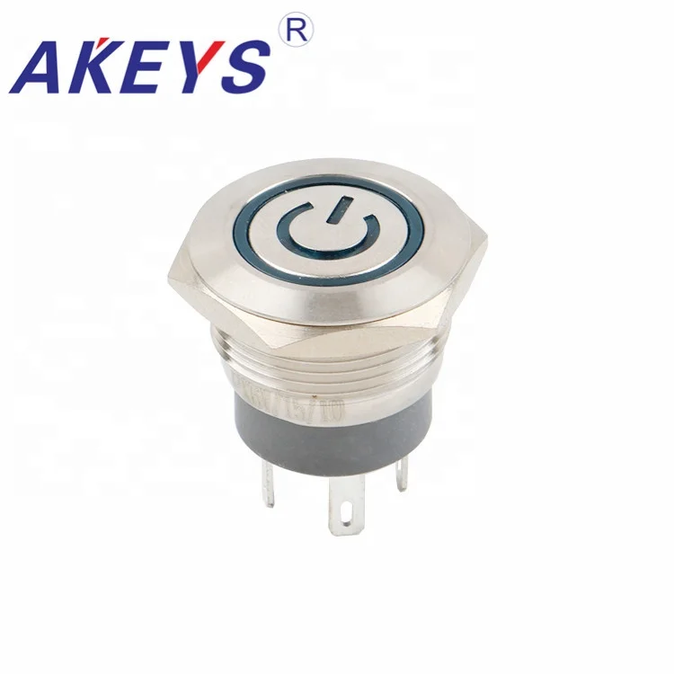 3 шт. PX19C P11Y EPower металлический кнопочный выключатель без фиксации с кольцом|Выключатели| |