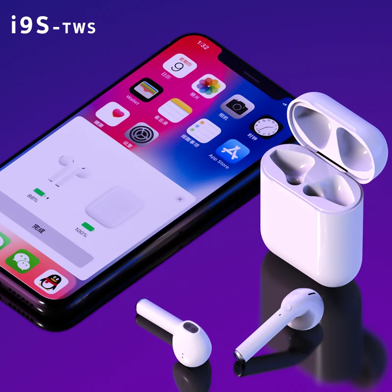 I9 I9S TWS Wireless Earphone Portable Binaural Calling 5.0 Bluetooth Headset Invisible Earbud for IOS Android all smart phone