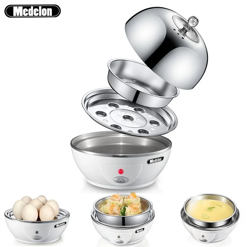 Electric Egg Boilers Cooker Steamer 7 Eggs Stainless Steel 360W 110V US