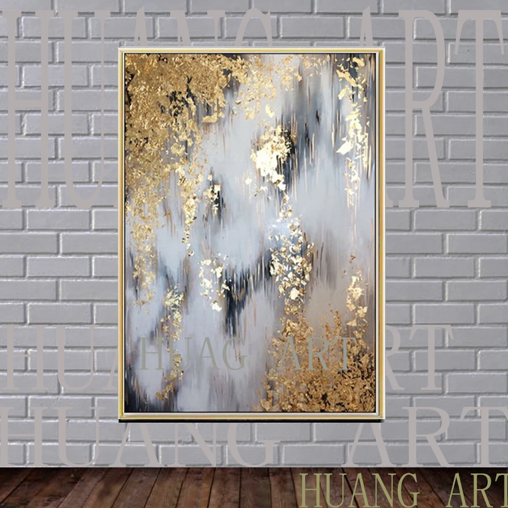 

Best Art Oil Painting Modern painting art Abstract golden pure hand painted canvas Painting art for home Office decor wall art