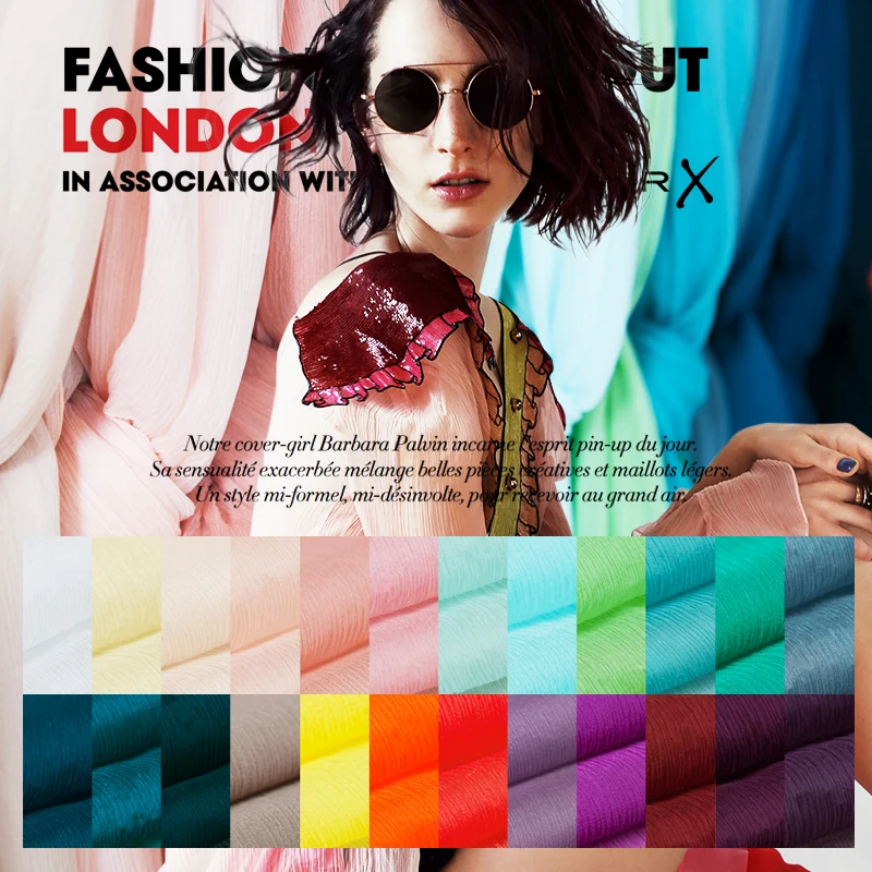 24 Colors-pure silk fabric, Georgette fabric, solid color, sew for top,dress,DIY,craft by the yard