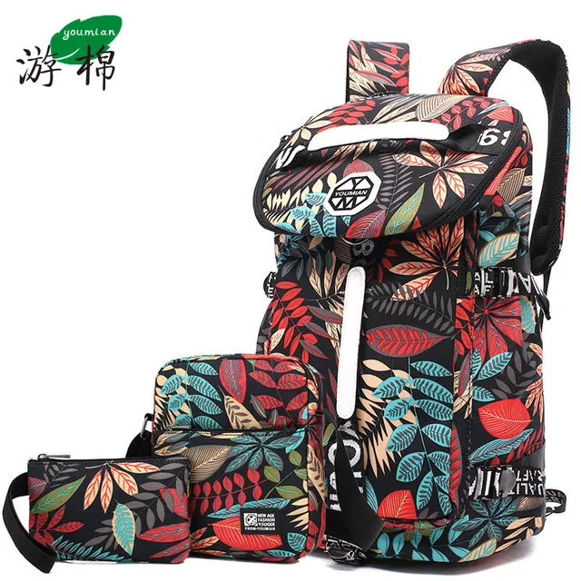 US $25.00 YOUMIAN Large-capacity travel backpack female shoulder bag sports fitness canvas bag light hiking t