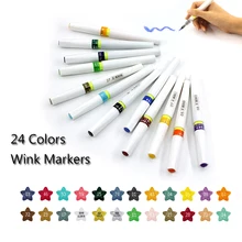 12/24 цветов для блеска/нейлоновая кисть для блеска, набор ручек для нанесения надписей, кисть для штамповки, канцелярские принадлежности