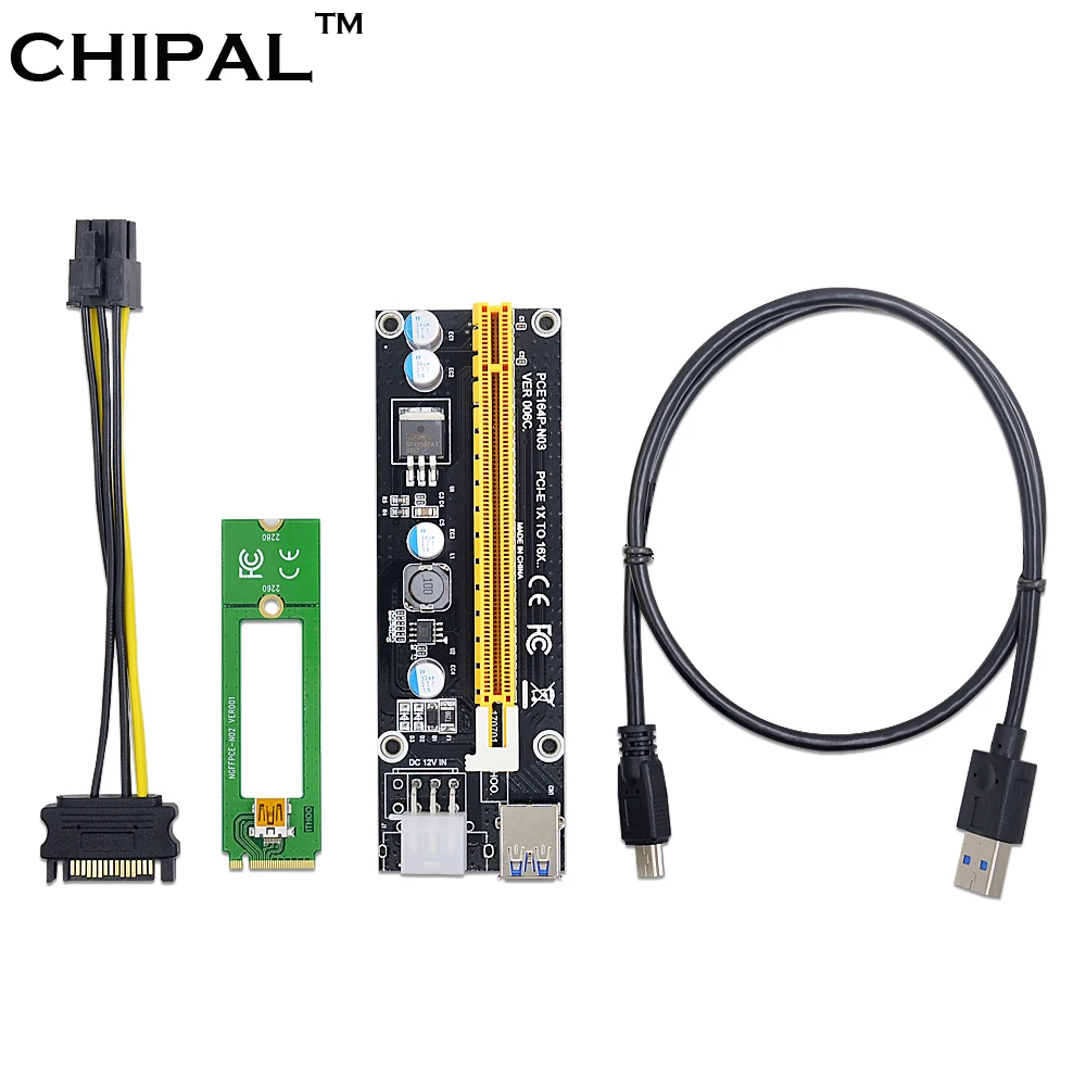 CHIPAL NGFF M.2 M Key to USB 3.0 PCI E Riser Card M2 to USB3.0 PCIE 16X ...
