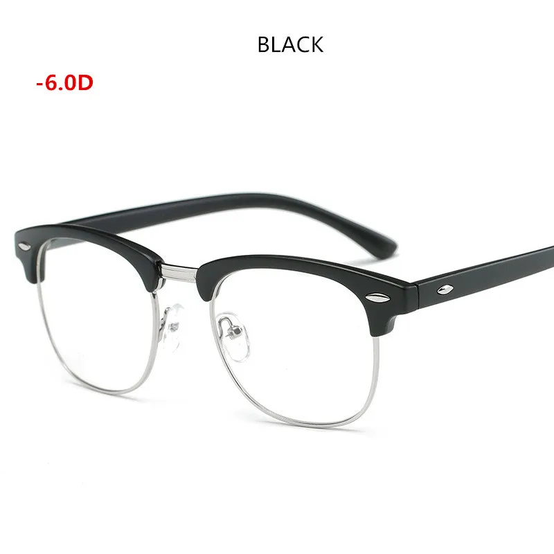SPH-0,5-1-1,5-2-2,5-3-3,5-4-4,5-5-5,5-6 очки для близорукости очки с антирадиационным покрытием металлические полуоправы - Цвет оправы: Black Sliver 600