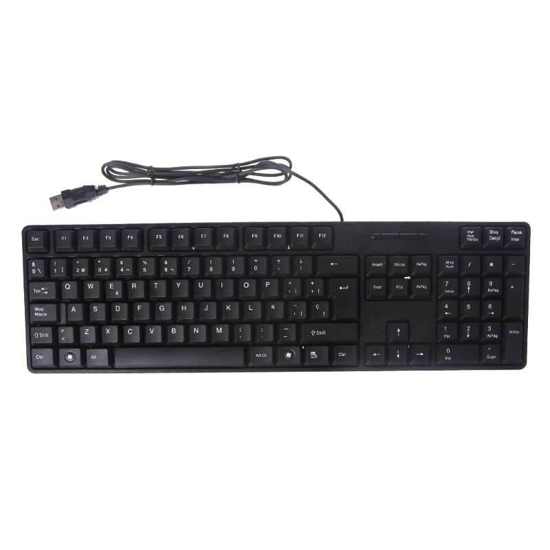 1 Pc spanish/English Silent Keyboard Waterproof Office Keyboard For