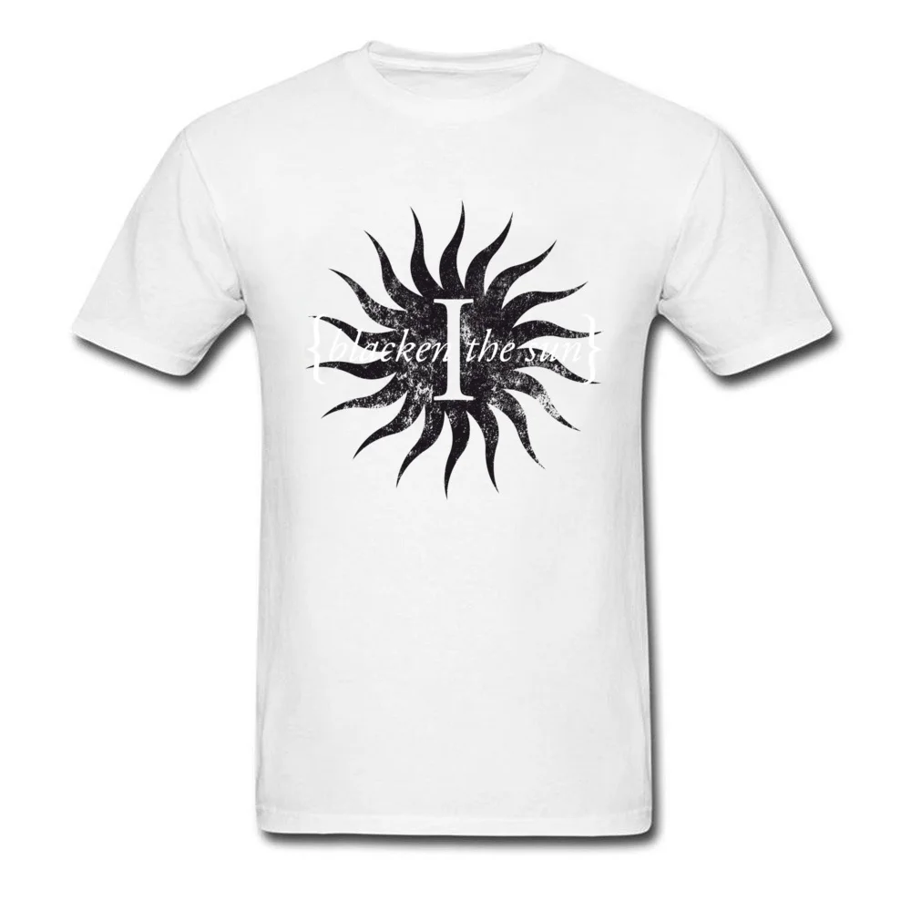 Blacken the sun T-shirts for Boys Geek Summer Tops Tees Short Sleeve New Arrival Casual Clothing Shirt Crewneck 100% Cotton Blacken the sun white