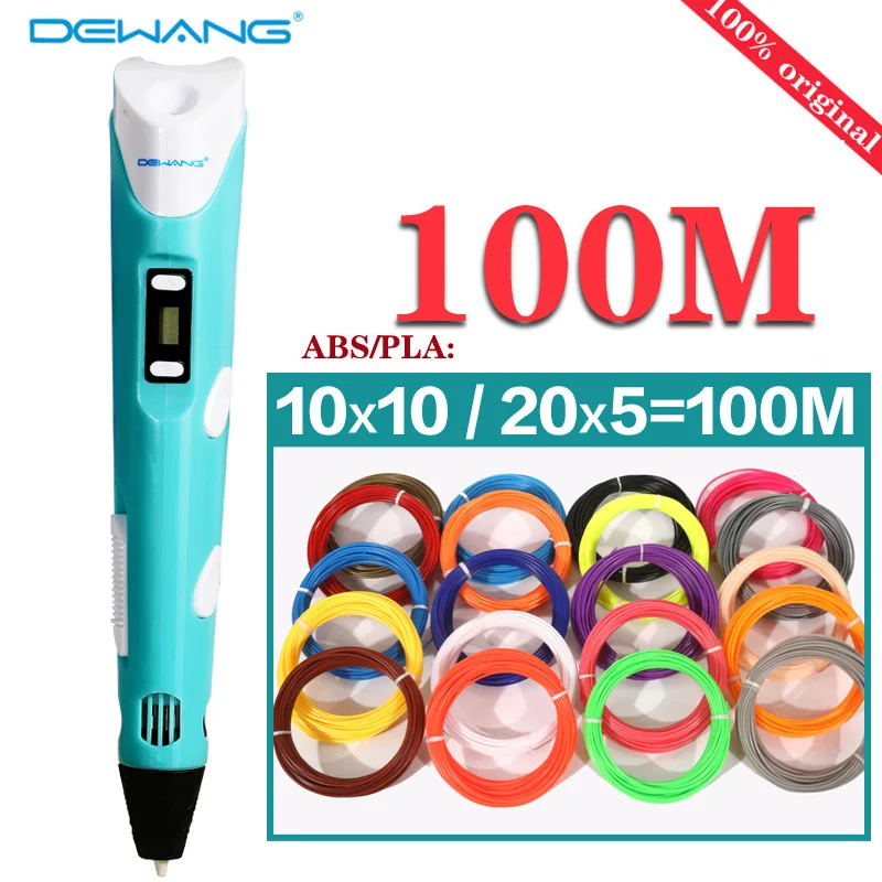 

3D Printer pen ABS/PLA filament threads 3D pen with free manual 20 colors 100 M Filament children Magic Maker Art 3D models pen