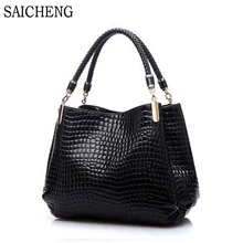 SAICHENG Cocodrilo de Piedra de La Moda Bolsos de Hombro de Alta Calidad Bolsos de Las Mujeres Famosas Marcas Tejer Señoras Mano Bolsa Sac A Principal