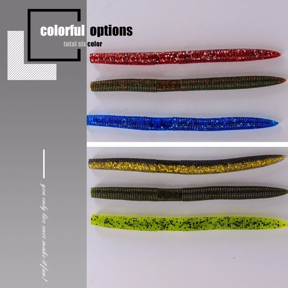 

High quality Silicone Soft Fishing Bait 14CM 8.5g Fishing Lures Aritificial Warm Thread body Ringging Mark straight tail Bait