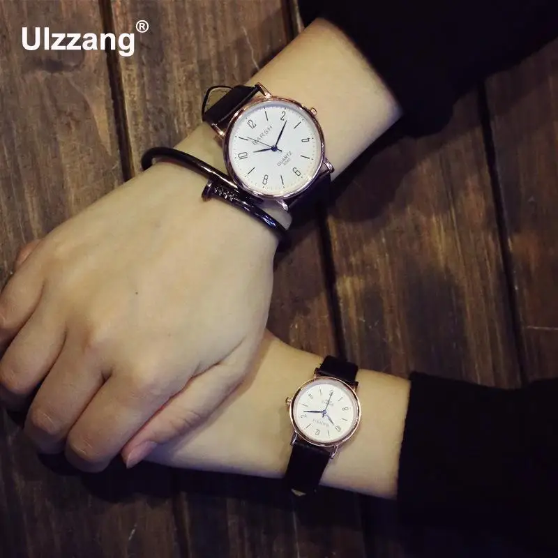 

Hot Sale Rose Gold Classic Leather Dress Business Men' Female' Quartz Wrist Watch Wristwatches Bracelet