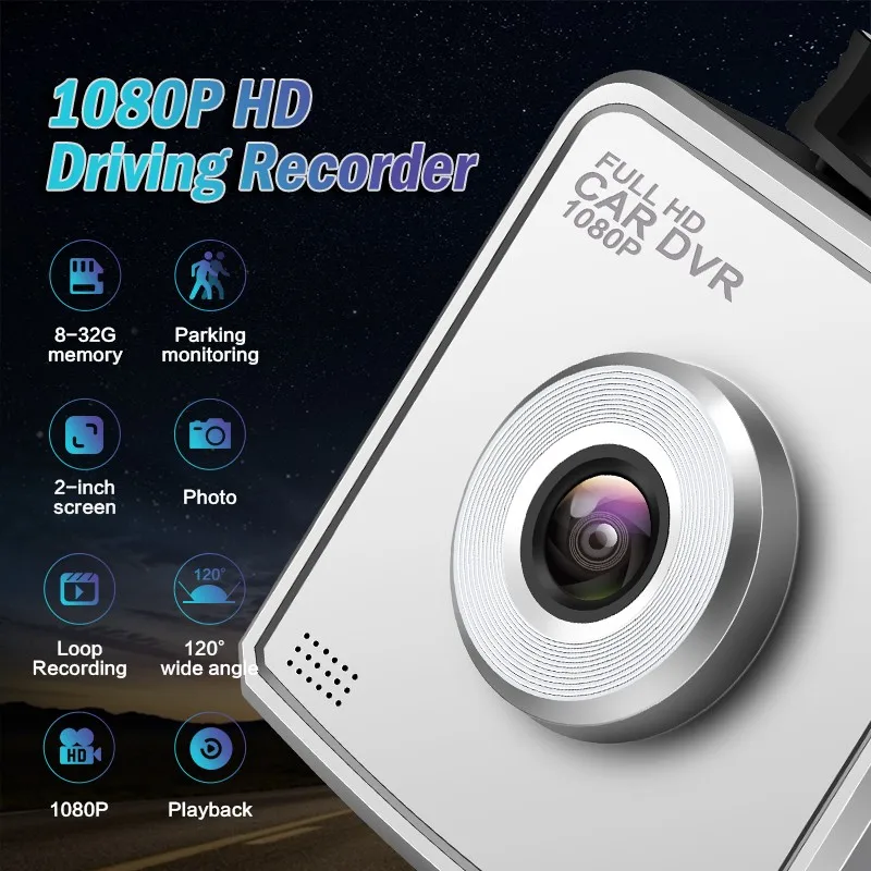 Автомобильный видеорегистратор " Full HD 1080P G сенсор циклическая запись Широкий угол ночного видения Обнаружение движения Dashcam