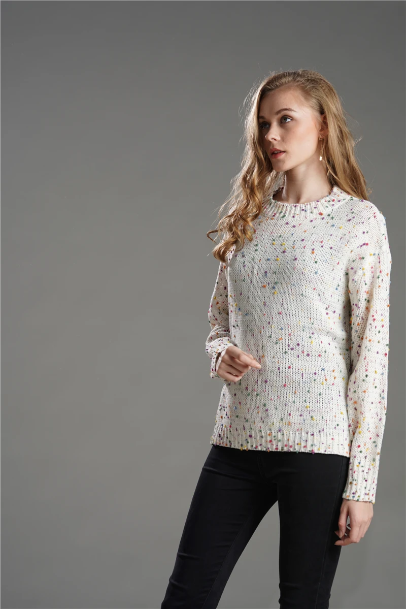 

Autumn and winter new long-sleeved office lady top Slim round neck pullover sweater women