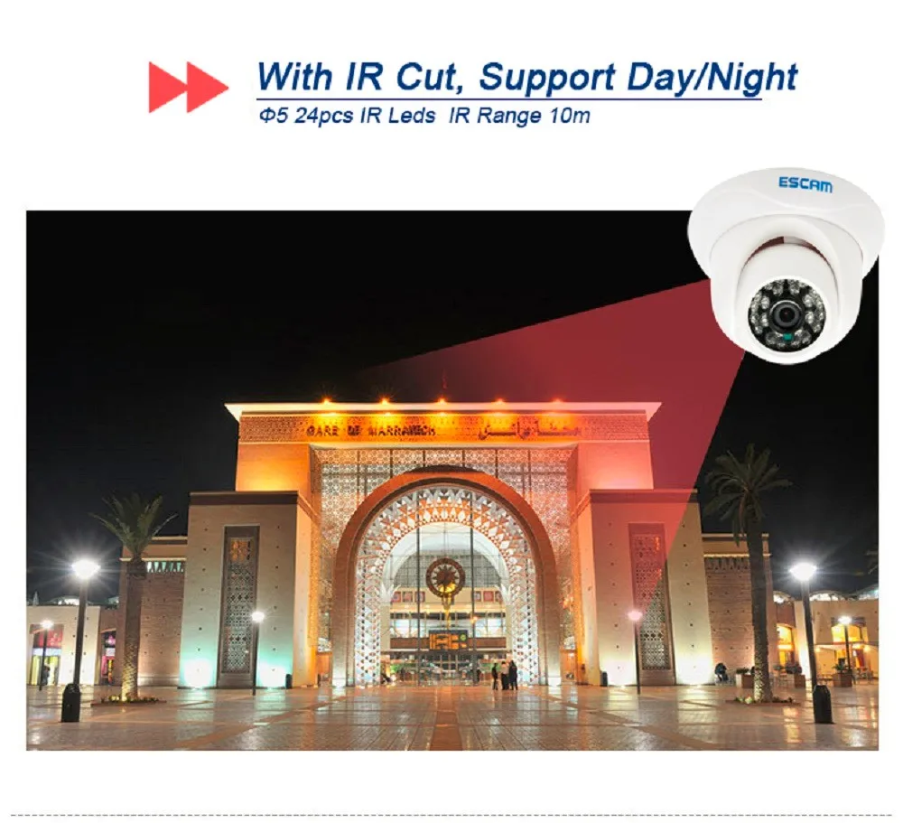 ESCAM Snail QD500 Waterproof Dome IP Camera CCTV 14 Inch 1MP CMOS 720P (3)
