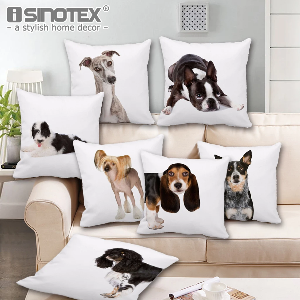 

Cushion Cover Polyester Pillowcase Pillow Case Dog Puppy Pattern Decor Home Textile Living Room Sofa Chair Chirtmas Gift 40x40CM