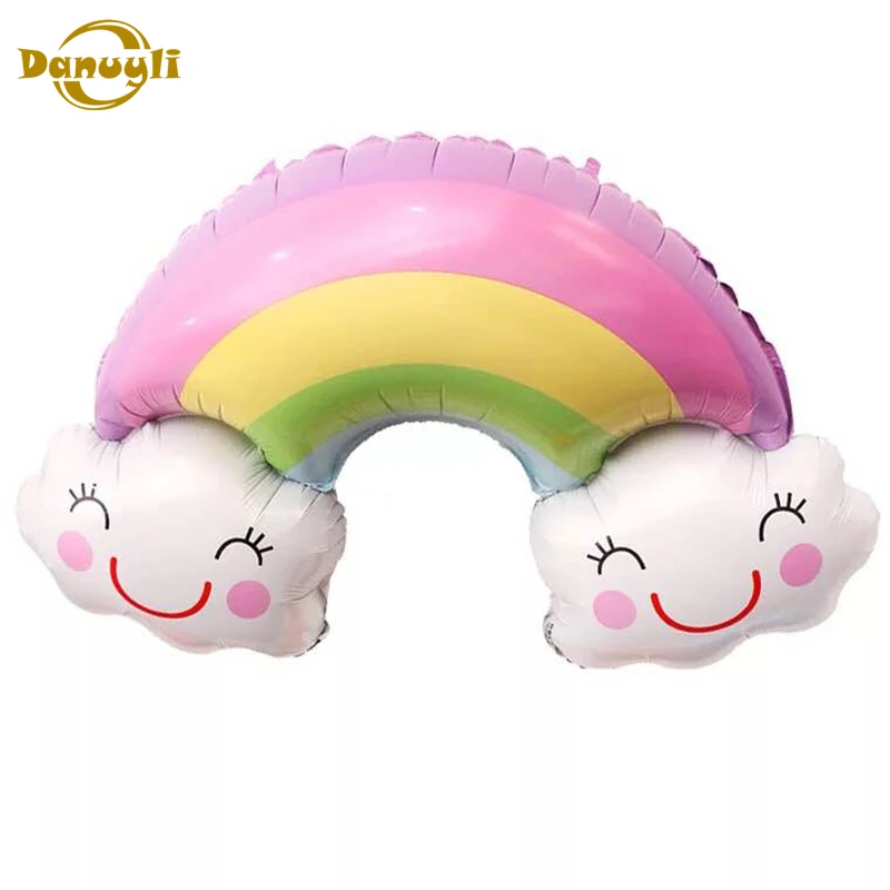 

1PCS Rainbow air Balloons Smile Cloud birthday party decorations kids Aluminum Helium Ballon globos lovely kids favour