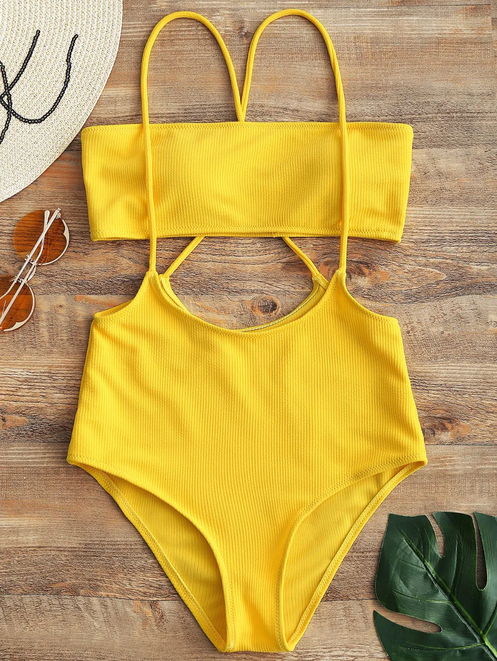 

Swimsuit New Arrival Women Strapless Top And High Rise Cami Swim Bottoms Brazilian Biquni Beach Swimwear