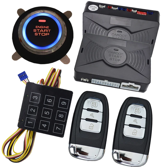 pke car alarm system with ignition start stop anti ...