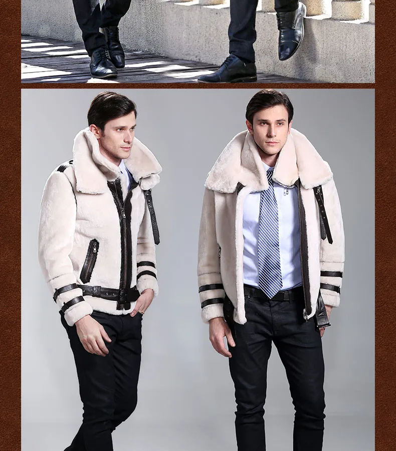 Овчины с двойным лицом, меховое пальто, модное пальто из натурального меха, подлинный натуральных мех пальто для мужчин зимняя верхняя одежда стильная обувь в байкерском стиле, мотоциклетная обувь