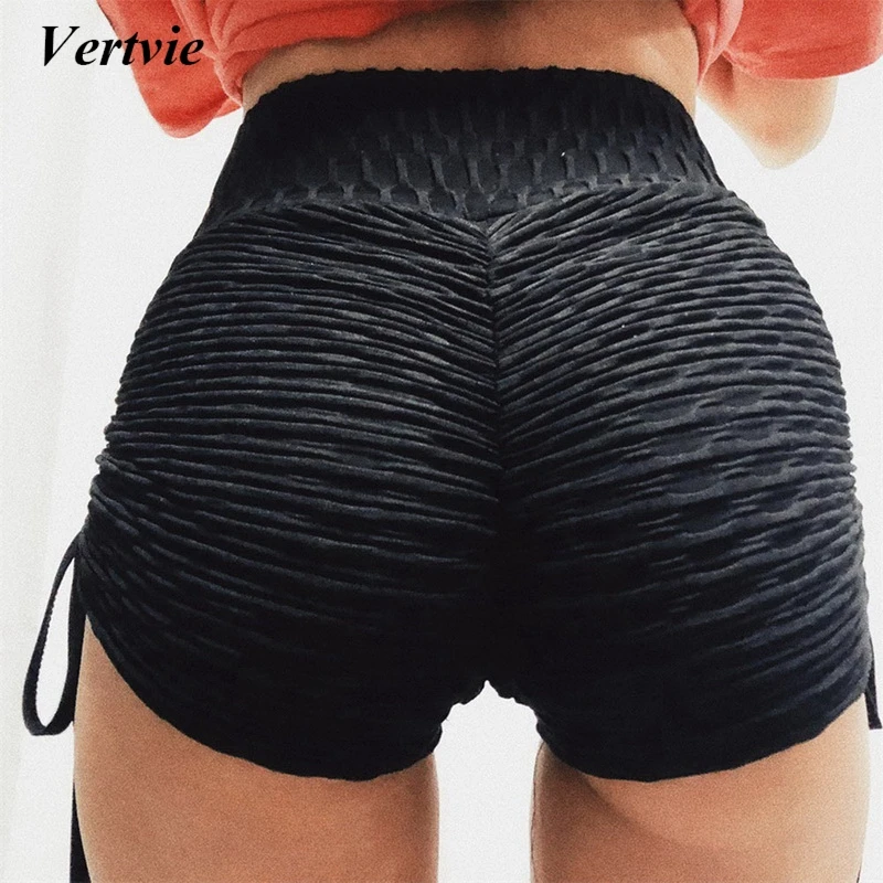 Женские спортивные шорты для йоги Vertvie дышащие однотонные обтягивающие занятий