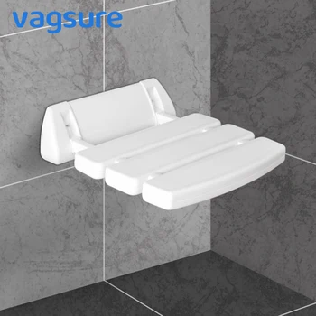 

Vagsure Wall Mounted ABS Shower Seat Suitable For Porch Balcony Folding Bathroom Chair Saving Space Toilet Max Load 160KGS