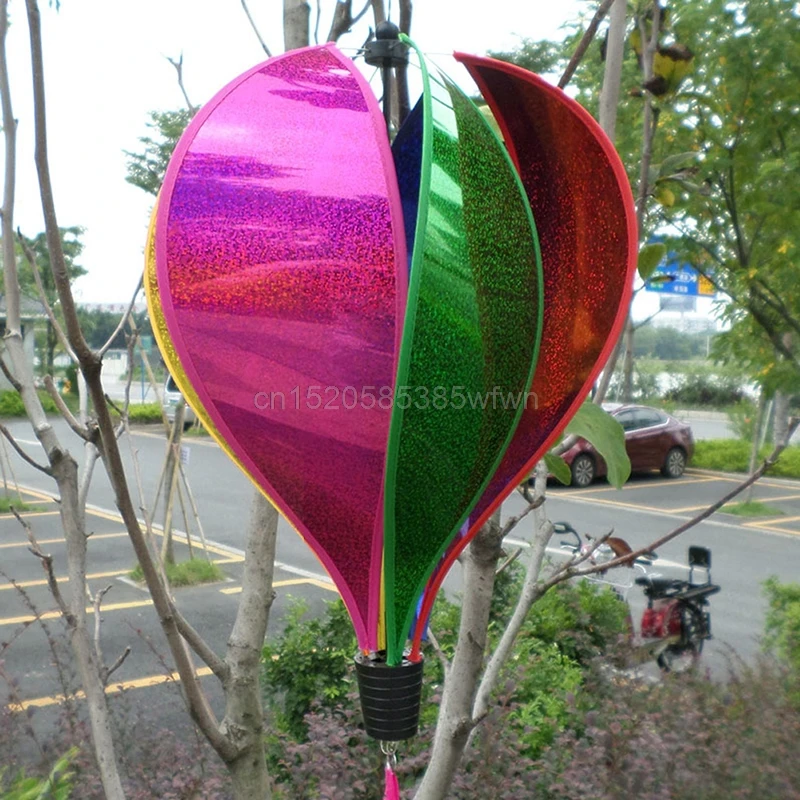 1 шт., радужные ветровки с блестками, полосатые воздушные шары, ветряные прядильщики для улицы, декор для двора, детская игрушка# HC6U# Прямая поставка