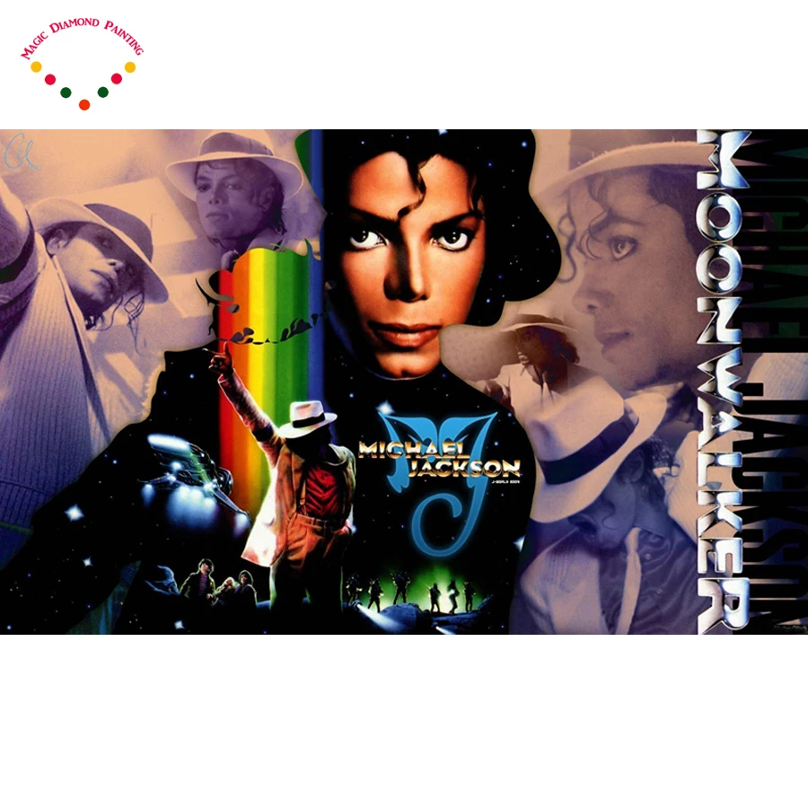

5D DIY Diamond Painting Cross Stitch Full Drill Pattern Resin Diamond Embroidery Michael Jackson Diamond Mosaic Home Decoration