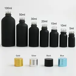 10x5 мл 10 мл 15 мл 20 мл 30 мл 50 мл 100 мл эфирное масло Черное Матовое стекло бутылка с 4 цветами крышки для жидкий реагент пипетки