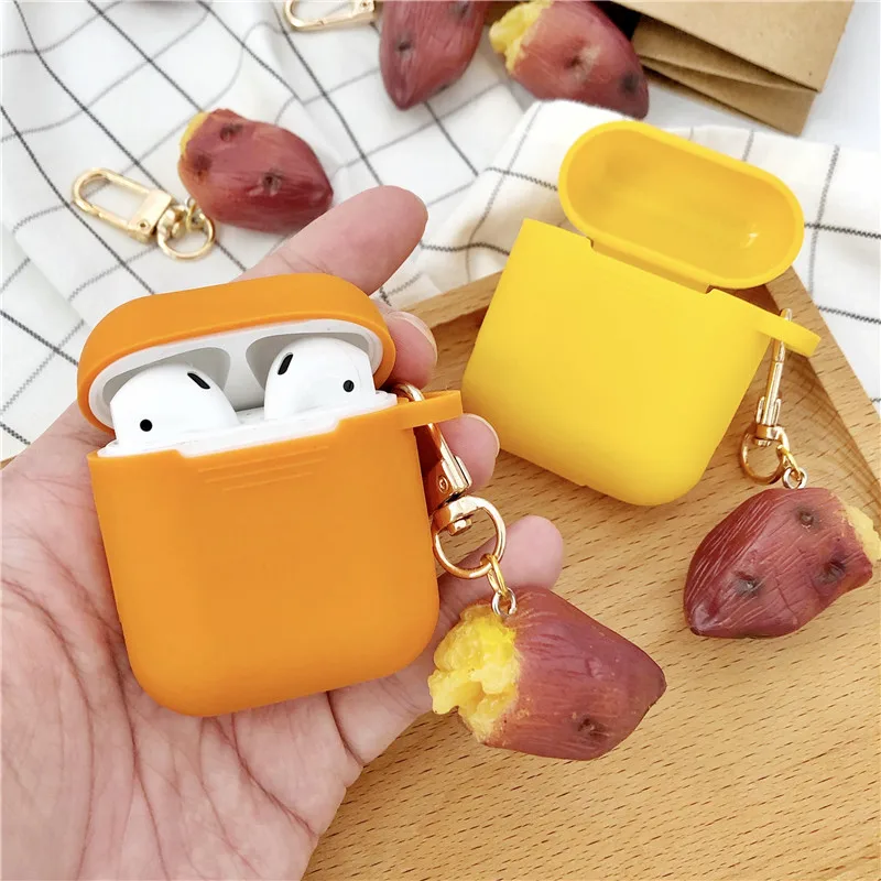

Cute Potatoes Decorative Silicone Earphone Case For Apple Airpods Accessories Protective Cover Bluetooth Headset Key Ring Gifts