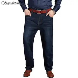2018 Для мужчин Хлопковые Прямые классические джинсы Демисезонный Мужской Джинсовые штаны комбинезоны дизайнер Для мужчин джинсы Высокое