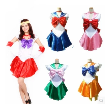 

Anime Pretty Soldier Sailor Moon Cosplay Costume female halloween party Any Size Can Customized accepted