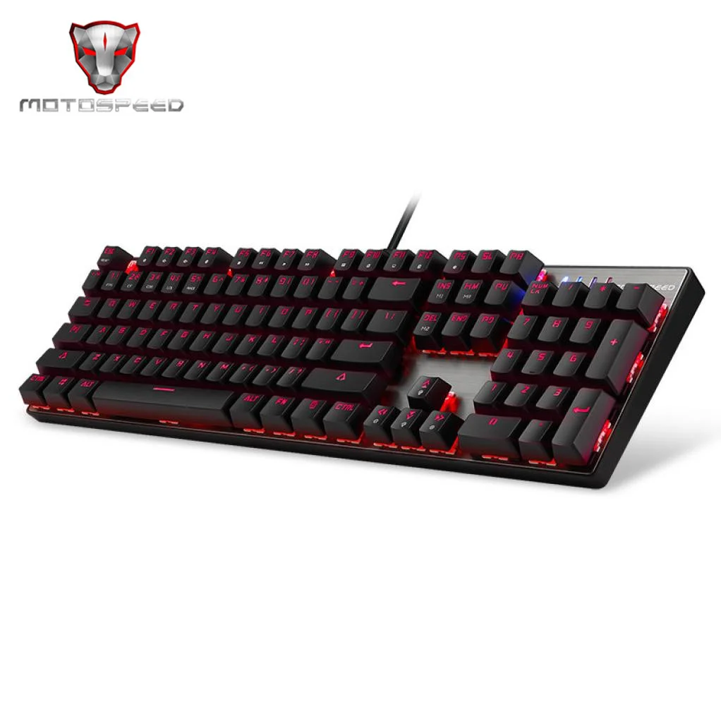 

MOTOSPEED CK104 Gaming Wired Mechanical Keyboard 104 Keys Real RGB Blue Switch LED Backlit Anti-Ghosting for Game