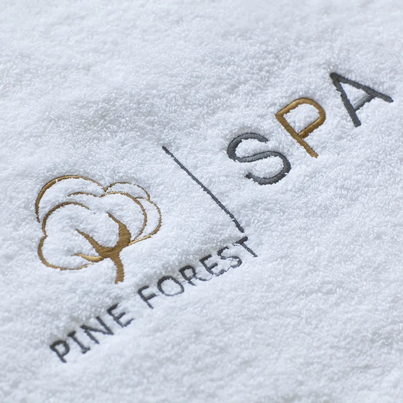 Высококачественное SPA beauty вышитое полотенце роскошный отель белое хлопковое