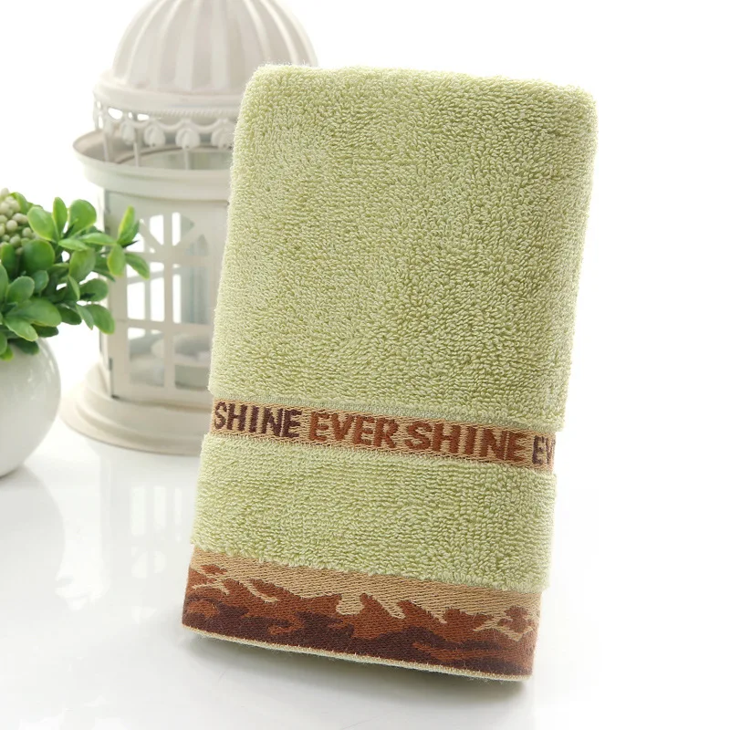Хорошее качество, Хлопковое полотенце для рук и лица, впитывающее, мягкое, удобное, с вышивкой, быстросохнущее полотенце для лица, подарок, акция - Цвет: Зеленый