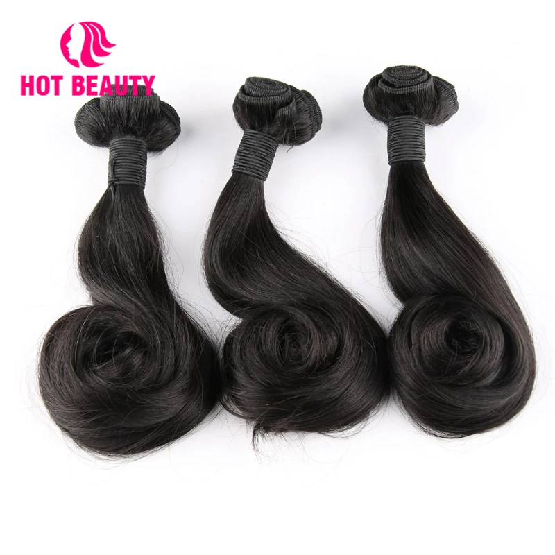  Hot Beauty Hair Human Hair Bundles Brazilian Virgin Hair Extension 8-22 Inch Natural Color Bouncy C