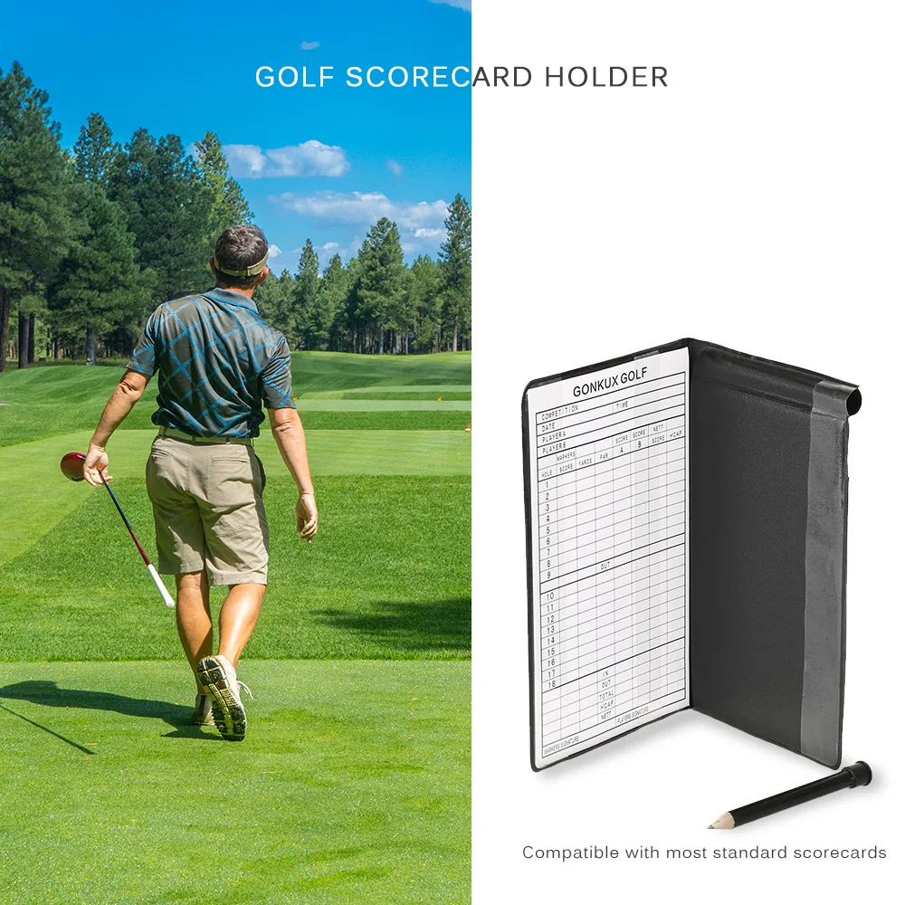 Счет для игры в гольф отслеживающая карта Golf Stat трекер записная книжка отслеживающая карточка держатель с карандашом