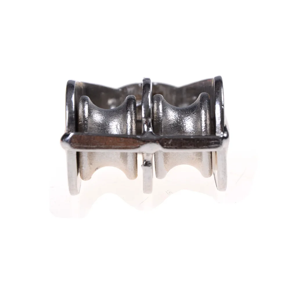 

304 Stainless Steel Double Sheave Wire Rope Pulley Block Chain Traction Wheel M15 Durable Swivel
