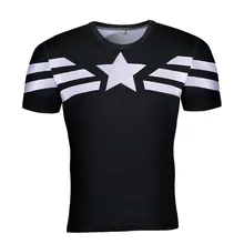 Captain American T shirts 3D Printed Compression Bodybuilding Fitness T shirts High Quality Quick Dry Slim