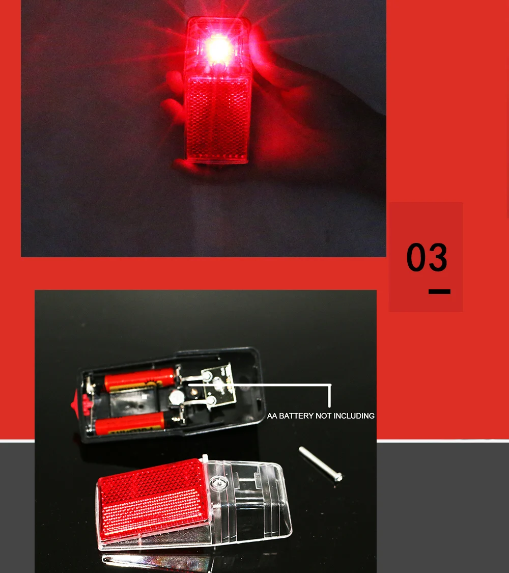 JS светодиодный фонарь на батарейках, велосипедный светильник, крепление на крыло, красный пластиковый Предупреждение велосипедный задний светильник, велосипедный задний светильник, светильник-вспышка