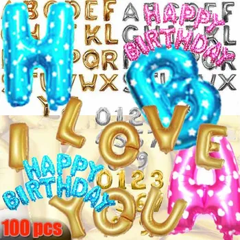 

Birthday party decorations kids Alphabet Letter Number foil balloons 16" Baby shower party supplies Classic toys 100pcs/lot