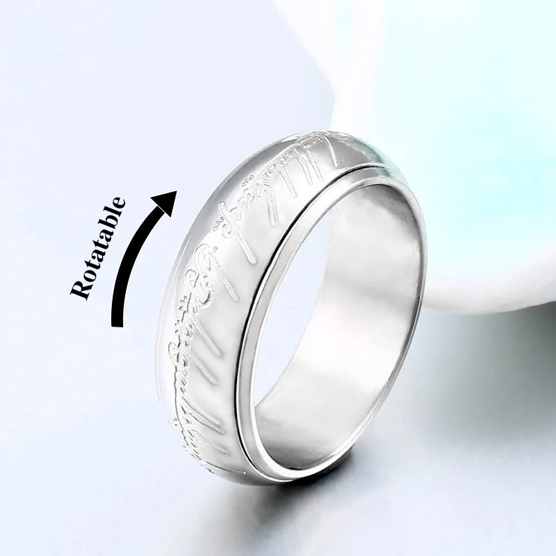 BEIER кольцо с волшебной буквой, черное, серебряное, золотое, титановое кольцо из нержавеющей стали для мужчин и женщин, senhor dos aneis BR-R059 - Цвет основного камня: B style bright white