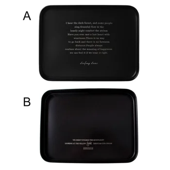 

Black Storage Tray Serving Tray With Teflon Coating Jewelry Tray Decorative Desktop Cosmetic Sundries Organizer Easy To Clean