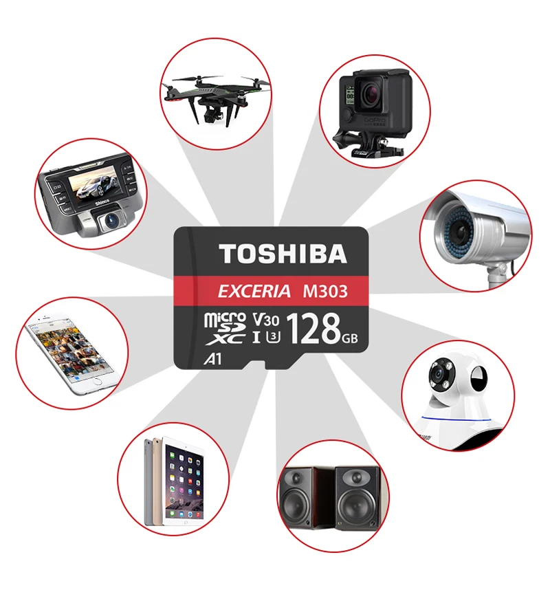 Toshiba EXCERIA M303 слот для карт памяти 256 ГБ 128 Гб 64 Гб U3 Class10 4K UltraHD V30 TF флеш-карты памяти Microsd карты 98 МБ/с. A1 microSDXC